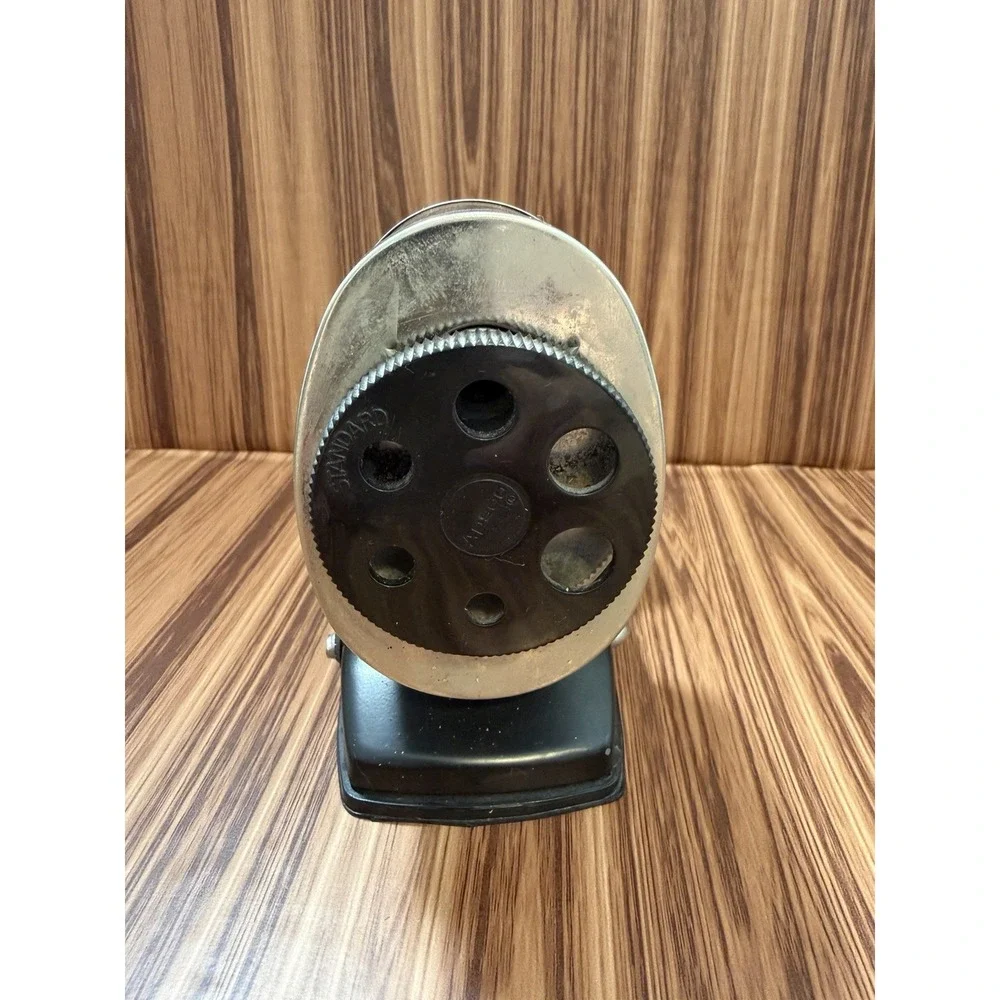 Vintage Berol Vacuhold Apsco Pencil Sharpener Made In USA 6 Hole Wood Grain